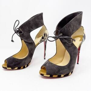 Christian Louboutin Campanina Peep Toe Cutout Heels Womens Size 39 EU